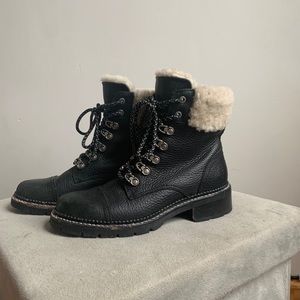 Genuine Italian pebble leather boots